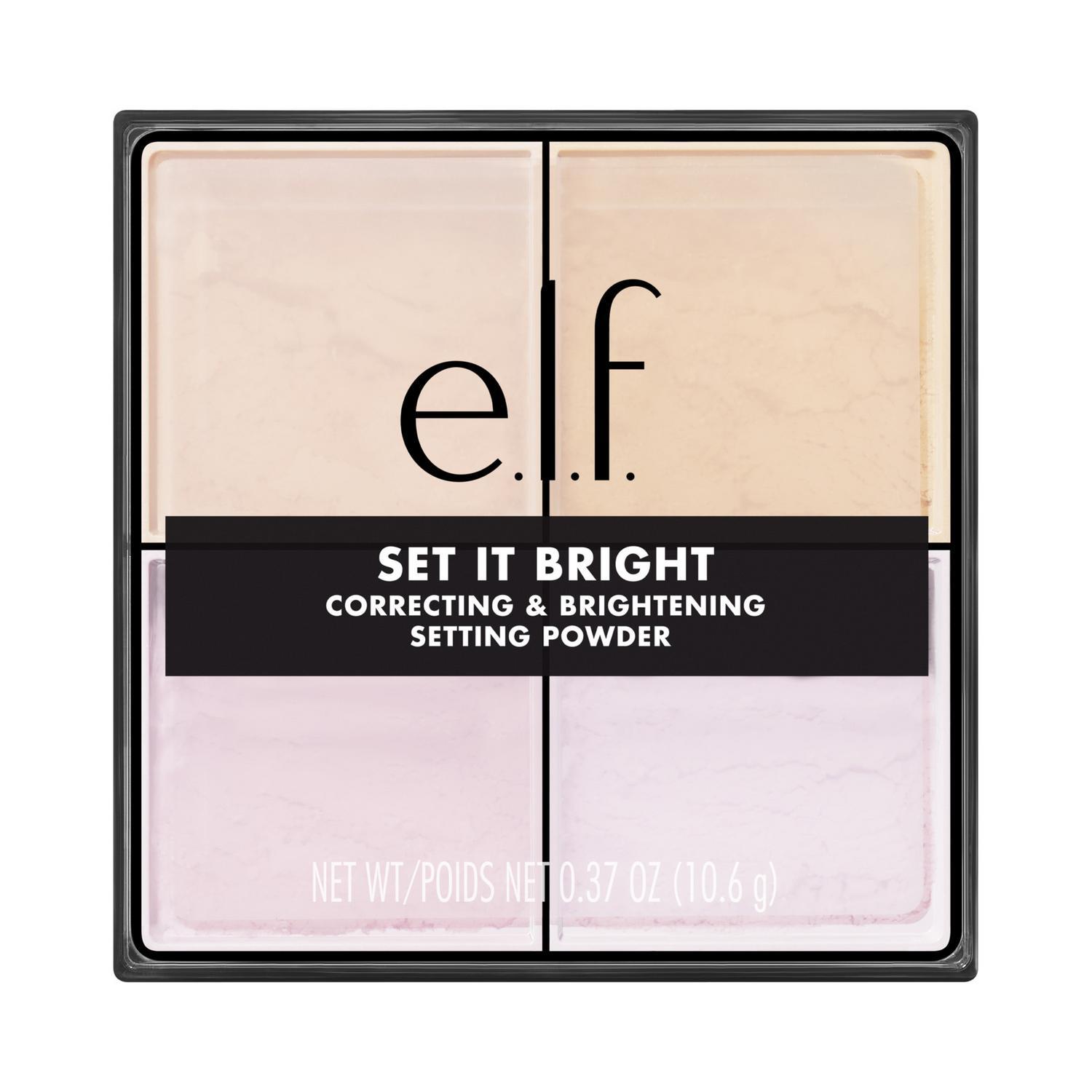 E.L.F. SET IT BRIGHT CORRECTING & BRIGHTENING SETTING POWDER QUAD (CUARTETO DE POLVO SUELTO PARA ROSTRO)